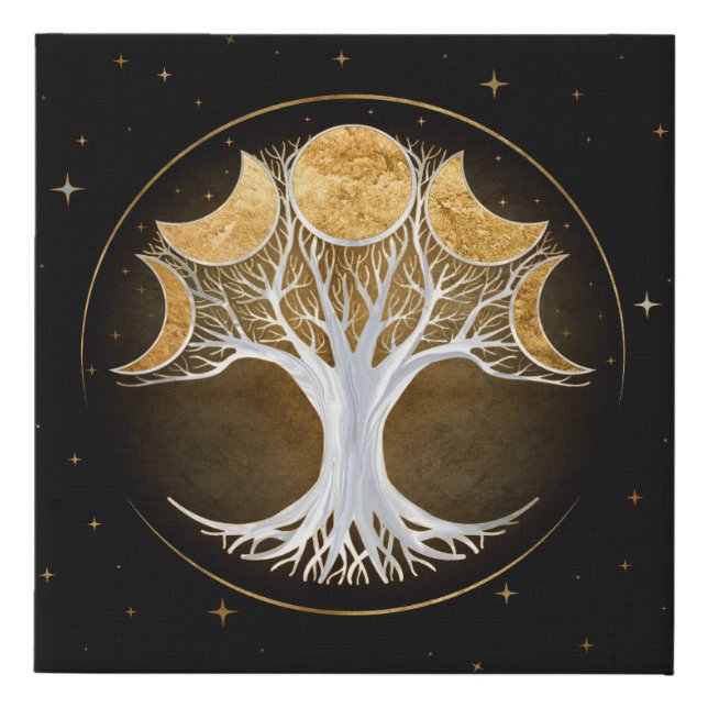 Tree of life and moons faux canvas print (Front)