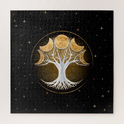 Tree of life and moons jigsaw puzzle