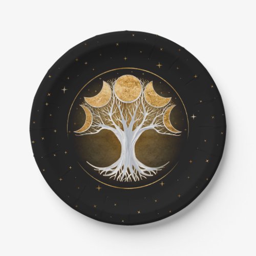 Tree of life and moons paper plates