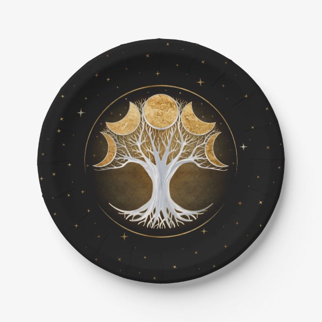 Tree of life and moons paper plates (Front)