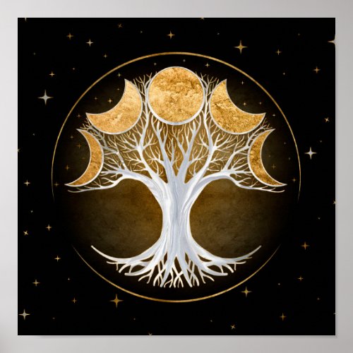 Tree of life and moons poster