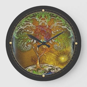 Tree Of Life Artwork Large Clock by Specialeetees at Zazzle