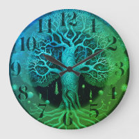 Tree of Life at Night Large Clock