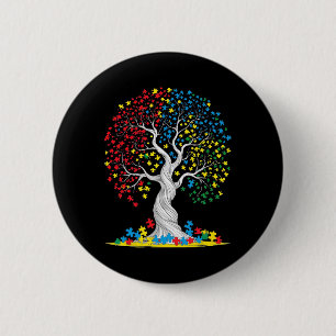 Tree Of Life Autism Awareness  Button