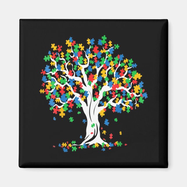Tree Of Life Autism Awareness Month Fun ASD Suppor Magnet (Front)