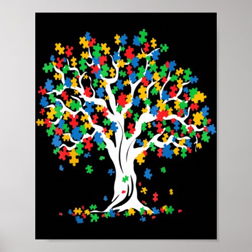 Tree Of Life Autism Awareness Month Fun ASD Suppor Poster