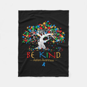 Tree Of Life Autism Awareness Month Puzzle Asd Sup Fleece Blanket