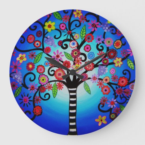 Tree of Life Bar Bat Mitzvah Painting Large Clock