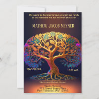 Tree of Life Bar Mitzvah Invitation