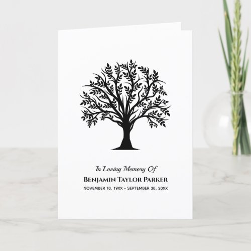 Tree Of Life Bereavement Sympathy Funeral Memorial Thank You Card