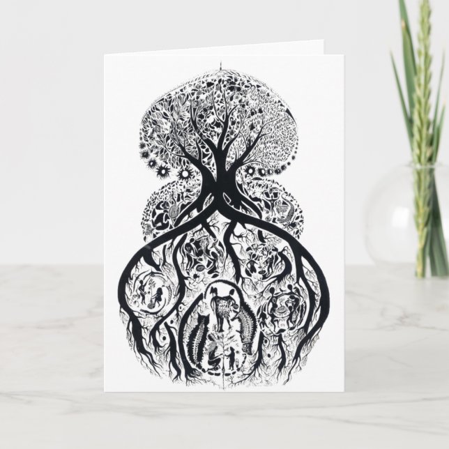 TREE of LIFE - black & white Card (Front)