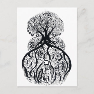TREE of LIFE - black & white Postcard