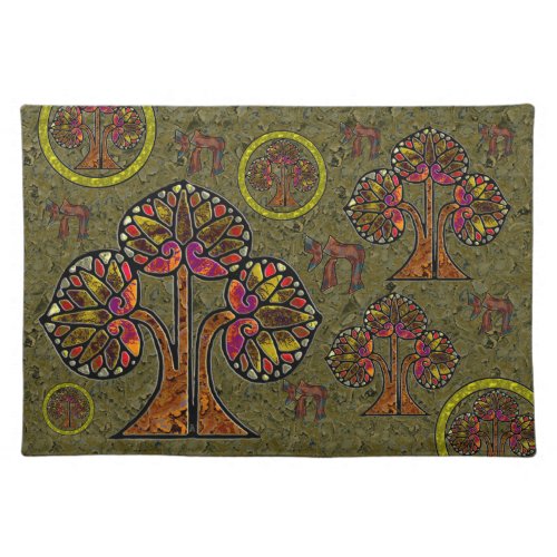 Tree Of Life Blessing Woven Cotton Placemat Cloth Placemat