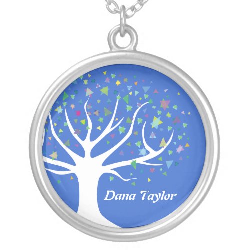 TREE OF LIFE Blue Baby Naming Memory Gift Necklace