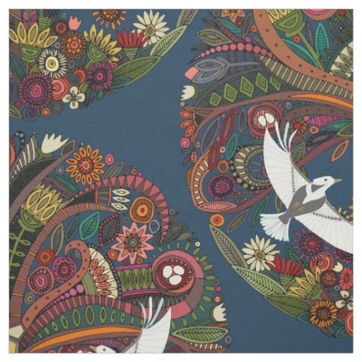 tree of life blue fabric