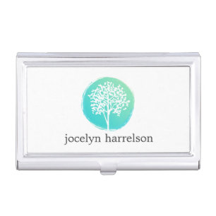 Tree of Life Blue/Green Business Card Holder