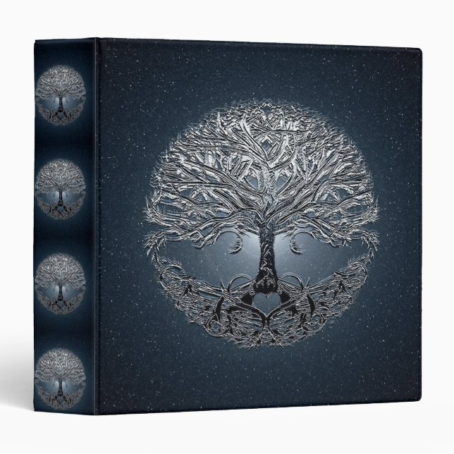 Tree of Life Blue Sky Peaceful Night 3 Ring Binder (Front/Spine)