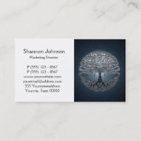 Tree of Life Blue Sky Peaceful Night Business Card