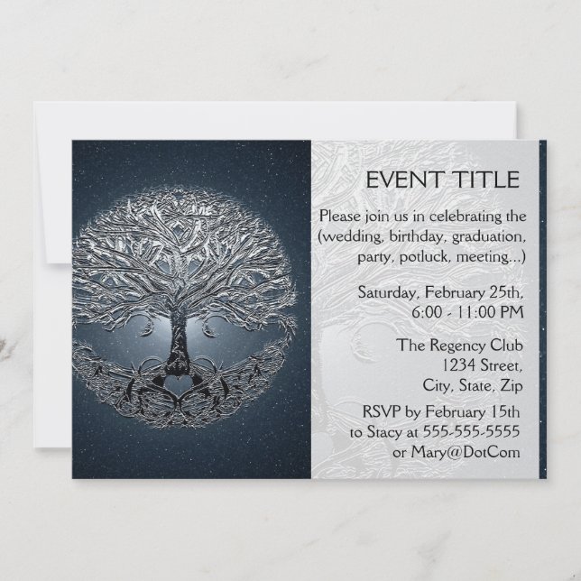 Tree of Life Blue Sky Peaceful Night Invitation (Front)
