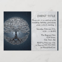 Tree of Life Blue Sky Peaceful Night Invitation