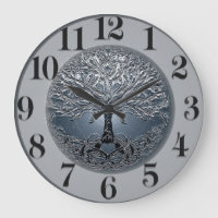 Tree of Life Blue Sky Peaceful Night Large Clock