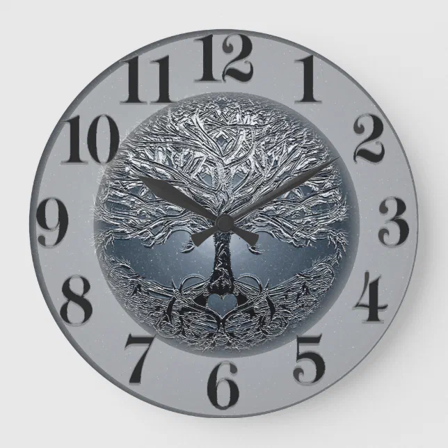 Tree of Life Blue Sky Peaceful Night Large Clock | Zazzle