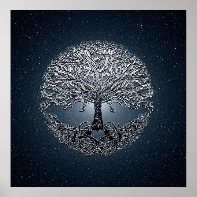 Tree of Life Blue Sky Peaceful Night Poster (Front)