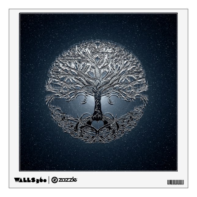 Tree of Life Blue Sky Peaceful Night Wall Decal (Front)