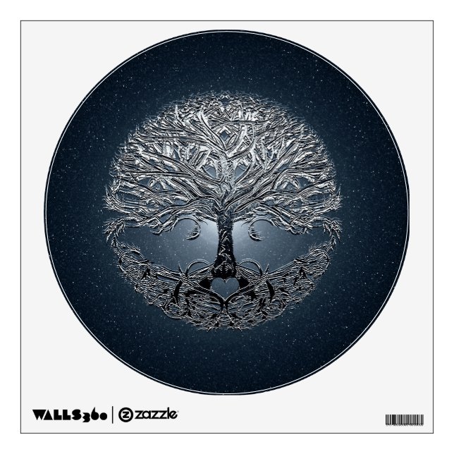 Tree of Life Blue Sky Peaceful Night Wall Sticker (Front)