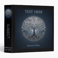 Tree of Life Blue Sky Silent Night 3 Ring Binder