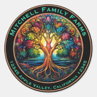 Tree of Life Business Logo Classic Round Sticker