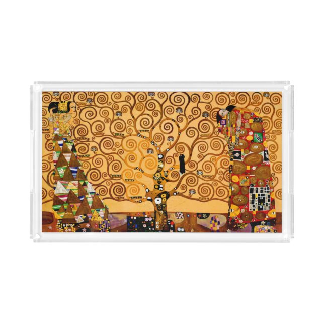 Tree of Life by Gustav Klimt Fine Art Acrylic Tray (Front)