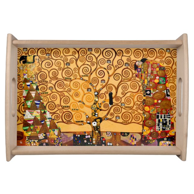 Tree of Life by Gustav Klimt Fine Art Serving Tray (Front)