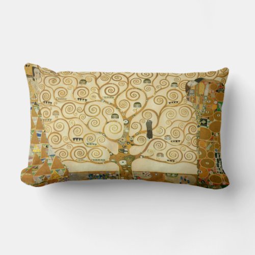 Tree of Life by Gustav Klimt Lumbar Pillow