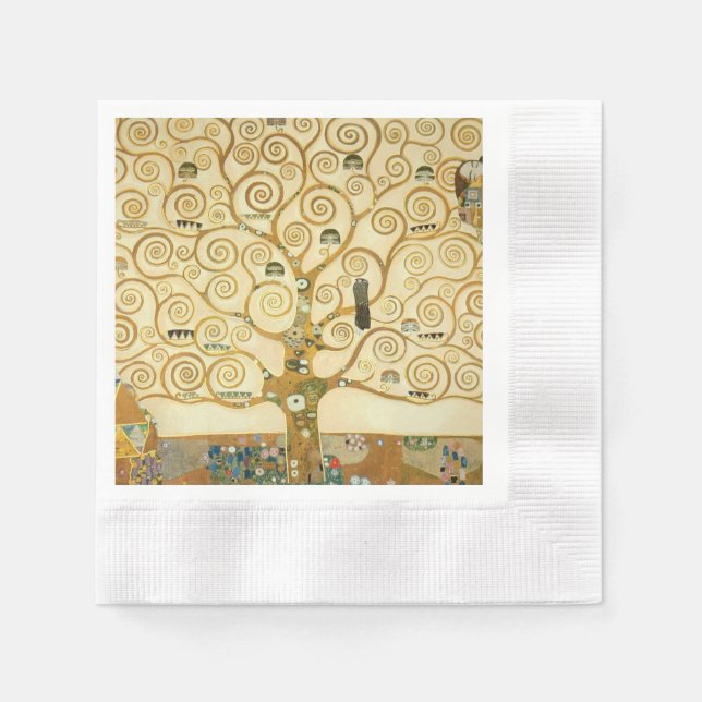 Tree of Life by Gustav Klimt Paper Napkins (Front)