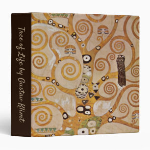 Tree of Life by Gustav Klimt, Stylized Art Nouveau 3 Ring Binder