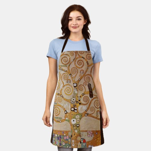 Tree of Life by Gustav Klimt Stylized Art Nouveau Apron