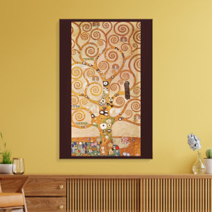 Tree of Life by Gustav Klimt, Stylized Art Nouveau Canvas Print