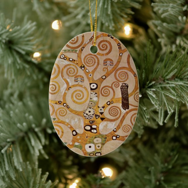 Tree of Life by Gustav Klimt, Stylized Art Nouveau Ceramic Ornament (Tree)