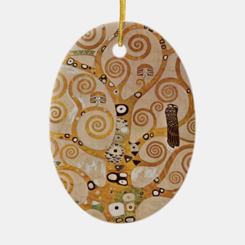 Tree of Life by Gustav Klimt Stylized Art Nouveau Ceramic Ornament