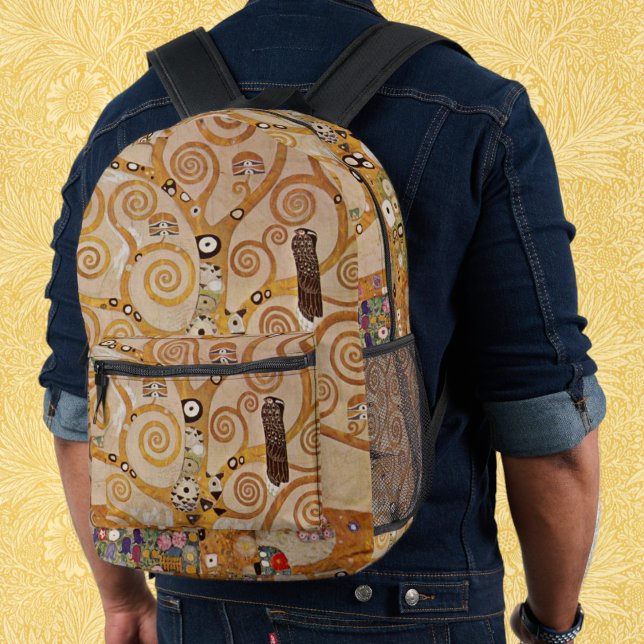Tree of Life by Gustav Klimt, Stylized Art Nouveau Printed Backpack (Tree of Life by Gustav Klimt, Stylized Art Nouveau Printed Backpack)