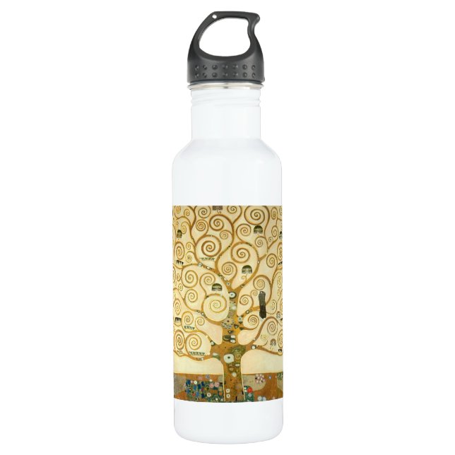 Tree of Life by Gustav Klimt Water Bottle (Front)