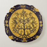 Tree of Life by kedoki black gold embroidery Throw Round Pillow<br><div class="desc">Tree of Life by kedoki black gold embroidery</div>