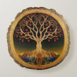 Tree of Life by kedoki Floral Vintage embroidery T Round Pillow<br><div class="desc">Tree of Life by kedoki Floral Vintage embroidery</div>