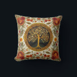 Tree of Life by kedoki Orange Green White Throw Pillow<br><div class="desc">Tree of Life by kedoki Orange Green White</div>