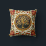 Tree of Life by kedoki Orange Green White Throw Pillow<br><div class="desc">Tree of Life by kedoki Orange Green White</div>