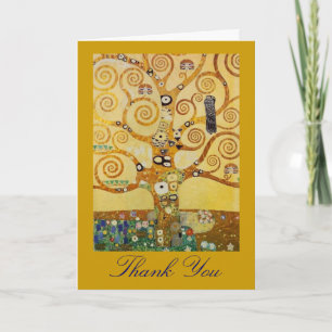 Tree of Life by Klimt Letterpress Thank You Card