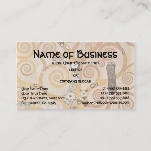 Tree of Life by Klimt, Stylized Art Nouveau Symbol Business Card Templates