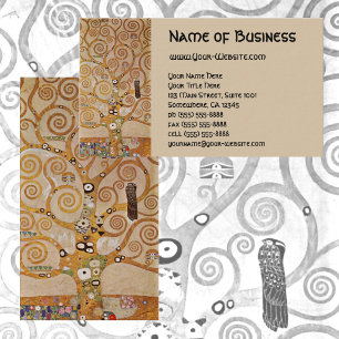Tree of Life by Klimt, Stylized Art Nouveau Symbol Business Card