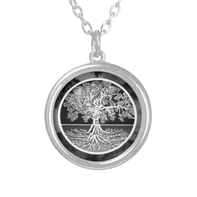 Tree of Life Calming Silver Plated Necklace (Front)